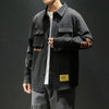 White Cotton Cargo Shirt Men Autumn Fashions Streetwear Casual Tops Male Letter Print Long Sleeve Military PLUS SIZE Shirts 5XL | Vimost Shop.