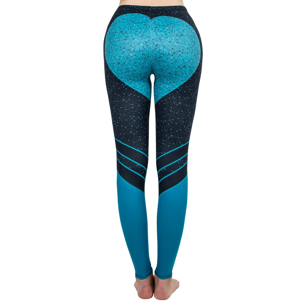 Women Legging Starry Sea Love Printing leggins High Waist Punk Leggings Color Legins Slim Fitness Pants | Vimost Shop.