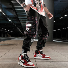 Streetwear Men Hip Hop Patchwork Sweatpants Joggers Trousers Casual Drawstring Sportwear Pants Male New Men Cargo Pants