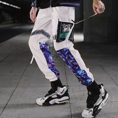 Streetwear Men Hip Hop Patchwork Sweatpants Joggers Trousers Casual Drawstring Sportwear Pants Male New Men Cargo Pants