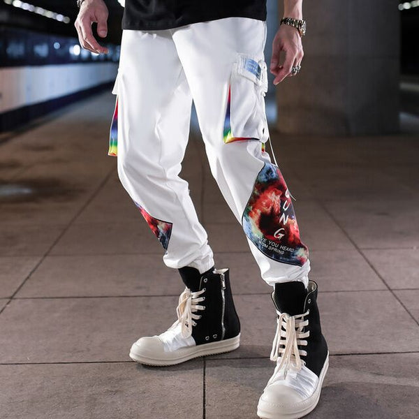 Streetwear Men Hip Hop Patchwork Sweatpants Joggers Trousers Casual Drawstring Sportwear Pants Male New Men Cargo Pants | Vimost Shop.