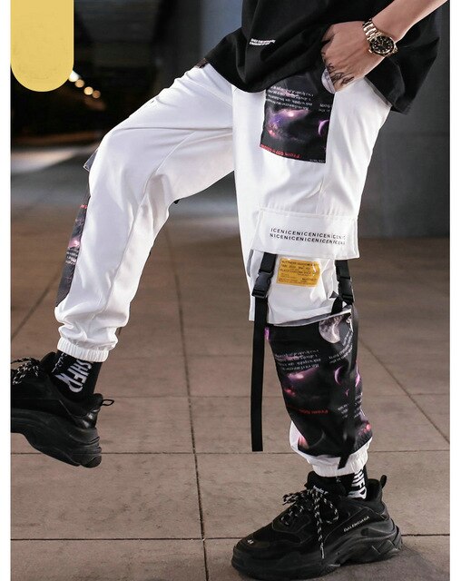 Streetwear Men Hip Hop Patchwork Sweatpants Joggers Trousers Casual Drawstring Sportwear Pants Male New Men Cargo Pants | Vimost Shop.