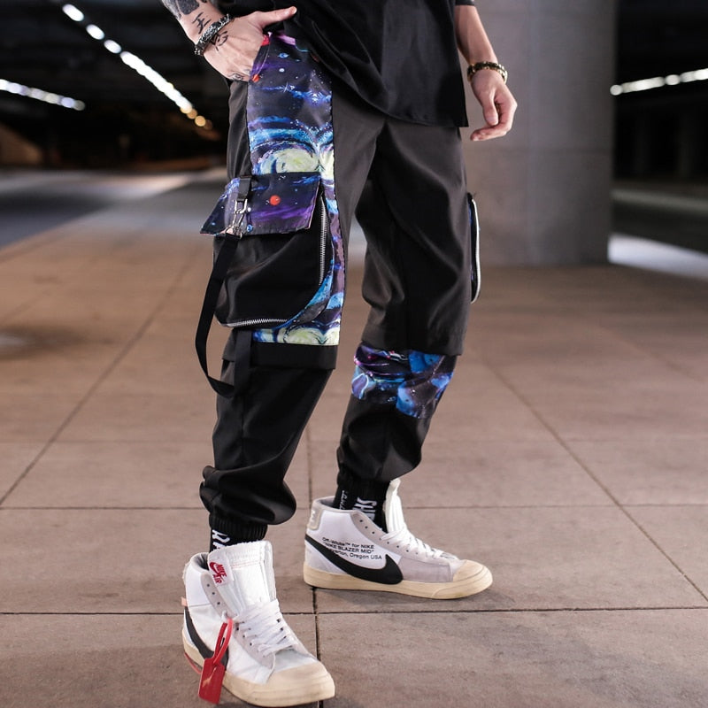 Streetwear Men Hip Hop Patchwork Sweatpants Joggers Trousers Casual Drawstring Sportwear Pants Male New Men Cargo Pants | Vimost Shop.