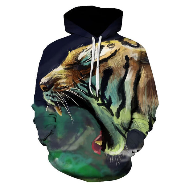 3D Print Flame Tiger Hoodie Men Sweatshirt Men Women Hoodies Plus Size Pullover Novelty 6XL Casual Animal Coats | Vimost Shop.