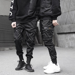 Men Joggers Pants Multi-pocket Elastic Waist Harem Pants Men Hip Hop Streetwear Sweatpants Pencil Pants Techwear