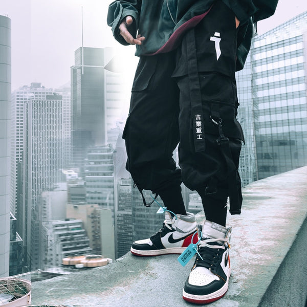 Techwear Cargo Pants Men Multi Pockets Hip Hop Casual Streetwear Trousers Joggers Elastic Waist Sweatpants | Vimost Shop.