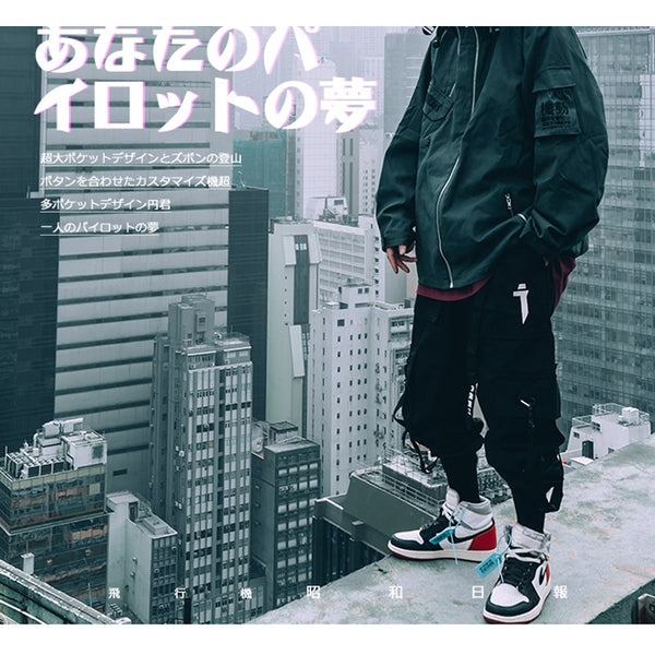 Techwear Cargo Pants Men Multi Pockets Hip Hop Casual Streetwear Trousers Joggers Elastic Waist Sweatpants | Vimost Shop.