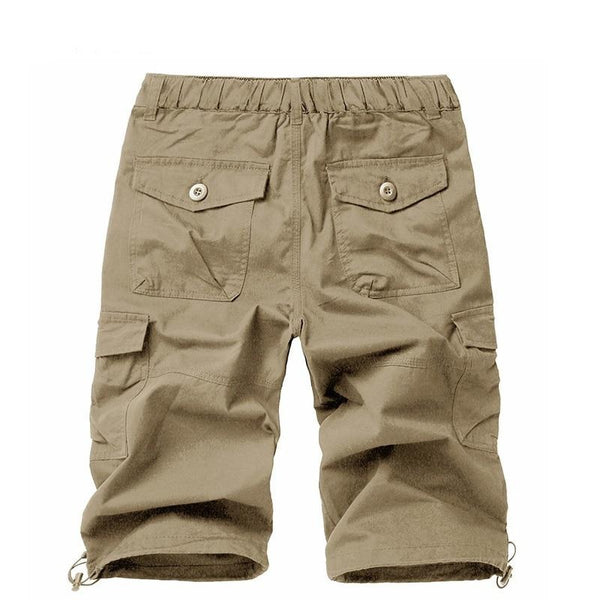 Men Tactical Capri Pants Military Cotton 3/4 Below Knee Trousers Army Airsoft Paintball Elastic Waist Cargo Work Pants | Vimost Shop.
