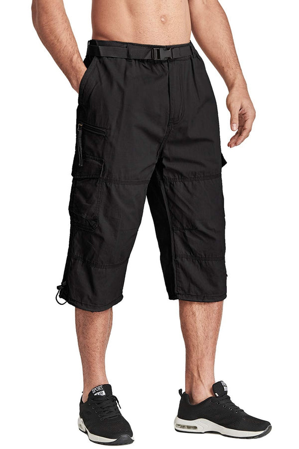 Men Tactical Capri Pants Military Cotton 3/4 Below Knee Trousers Army Airsoft Paintball Elastic Waist Cargo Work Pants | Vimost Shop.