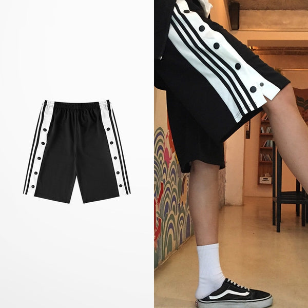 Hip Hop Retro Side Slip Fastener Shorts Men Casual Wear Sports Short | Vimost Shop.