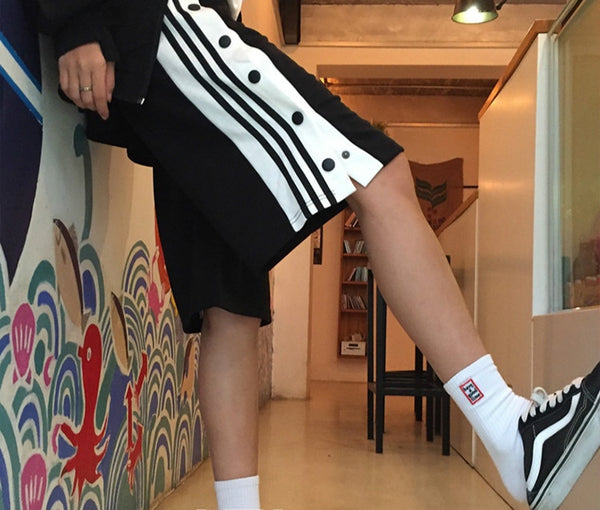 Hip Hop Retro Side Slip Fastener Shorts Men Casual Wear Sports Short | Vimost Shop.