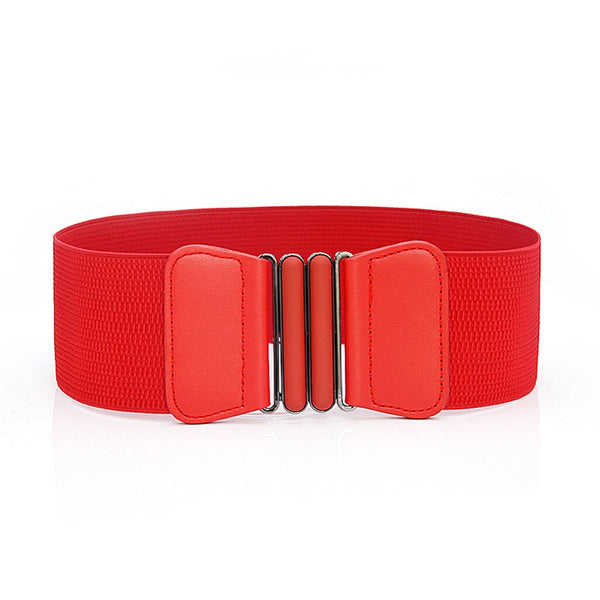 Plus size belt elastic wide red leather fashion big ladies belts for women dress coat designer stretch corset belt | Vimost Shop.