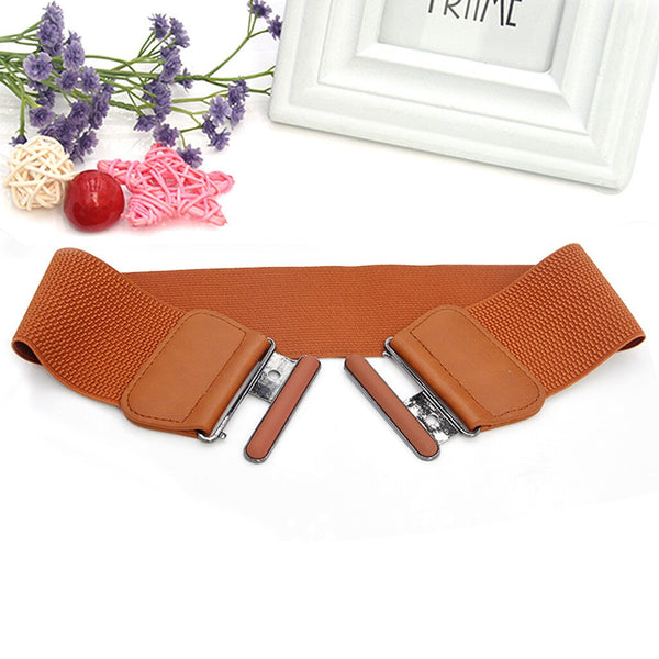 Plus size belt elastic wide red leather fashion big ladies belts for women dress coat designer stretch corset belt | Vimost Shop.