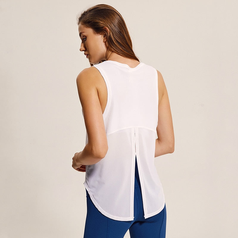 Mesh Patchwork Women Loose Fit Solid Yoga Fitness | Vimost Shop.