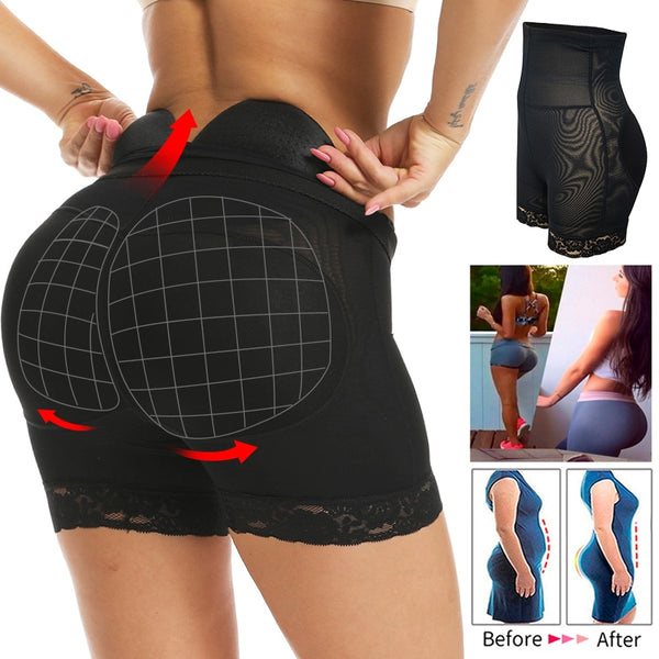 Women High Waist Lace Butt Lifter Body Shaper Tummy Control Panties Boyshort ASS Pad Shorts Hip Enhancer Shapewear | Vimost Shop.