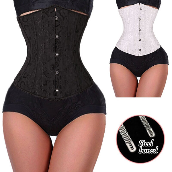 28 Sprial Steel Boned Black Shapewear Waist Cincher Slim Control Body Shaper Cincher Underbust Corset Sexy Women Plus Size S-6XL | Vimost Shop.
