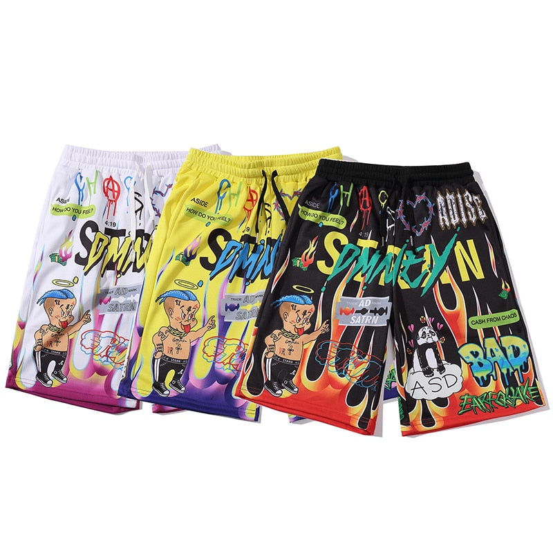 Men Shorts Hip Hop Bermuda Style Elastic Waist High Street Summer | Vimost Shop.