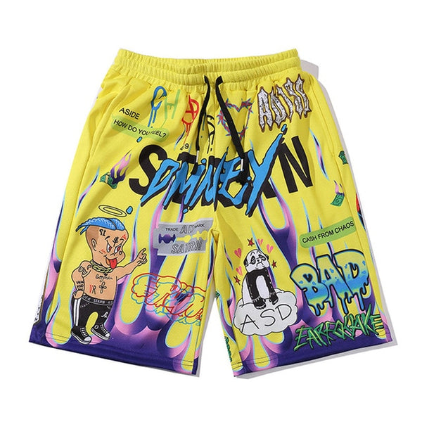 Men Shorts Hip Hop Bermuda Style Elastic Waist High Street Summer | Vimost Shop.