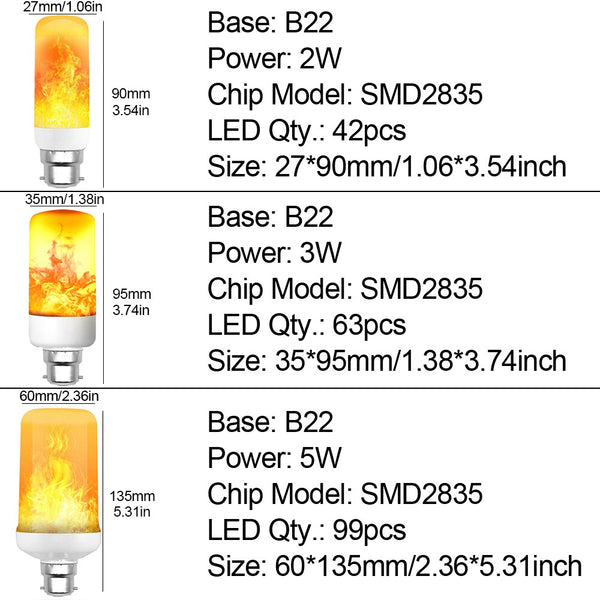 LED Flame Lamp B22 Flame Led Bulb 2W 3W 5W LED Flickering Flame Blub Effect Fire Lamps Flickering Home Decor LED Lamp | Vimost Shop.