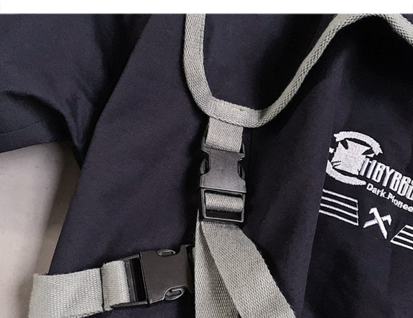 Hip Hop Cargo Jackets Men 2020 Letter Printed Autumn Casual Streetwear Harajuku Ribbons Pockets Turtleneck Coats | Vimost Shop.