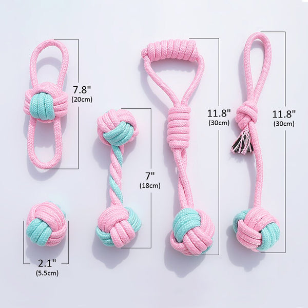5pcs Cotton Dog Rope Toy Knot Dog Chew Toys Teeth Cleaning Pet Ball For Small Medium Large Dogs Palying Training