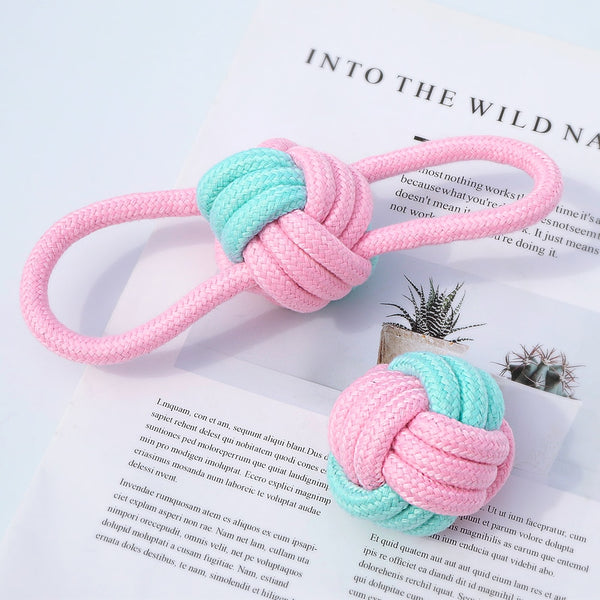 5pcs Cotton Dog Rope Toy Knot Dog Chew Toys Teeth Cleaning Pet Ball For Small Medium Large Dogs Palying Training