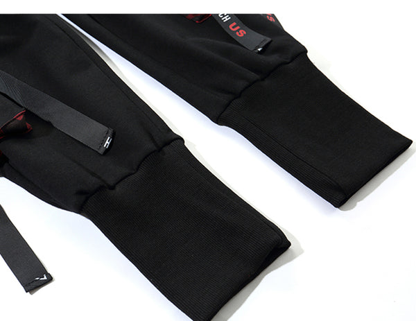 Ribbons Pockets Harem Pants Men Streetwear Autumn Winter Sweatpants Hip Hop Joggers Slim Men Pencil Pants | Vimost Shop.