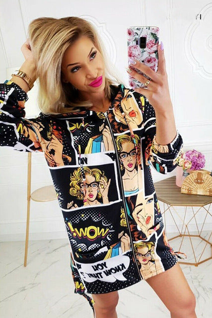 Fashion Women Zipper Bomber Jacket Autumn Loose Zip UP | Vimost Shop.