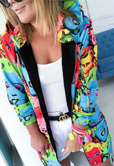 Fashion Women Zipper Bomber Jacket Autumn Loose Zip UP