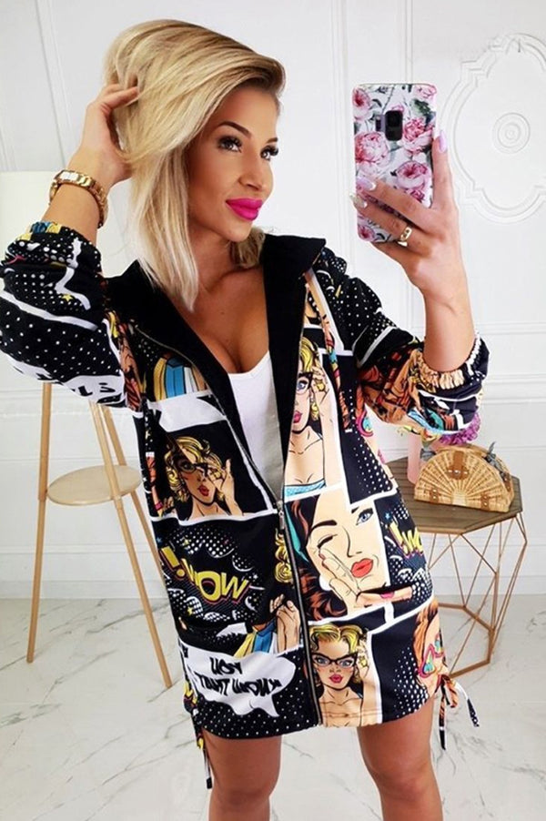 Fashion Women Zipper Bomber Jacket Autumn Loose Zip UP | Vimost Shop.