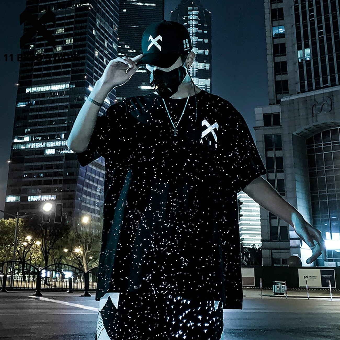 Gypsophila Print Hip Hop Streewear T Shirt Men summer Reflective Fashion Loose Short Sleeve Cotton Oversized Tops | Vimost Shop.