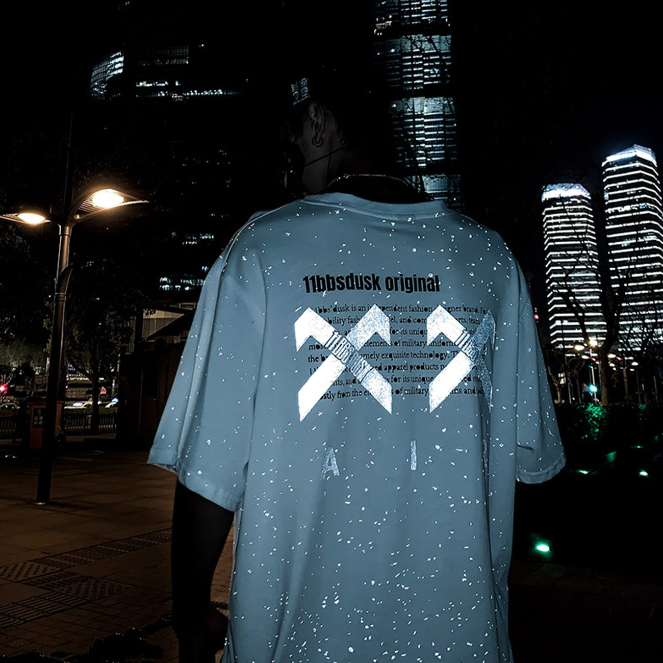 Gypsophila Print Hip Hop Streewear T Shirt Men summer Reflective Fashion Loose Short Sleeve Cotton Oversized Tops | Vimost Shop.