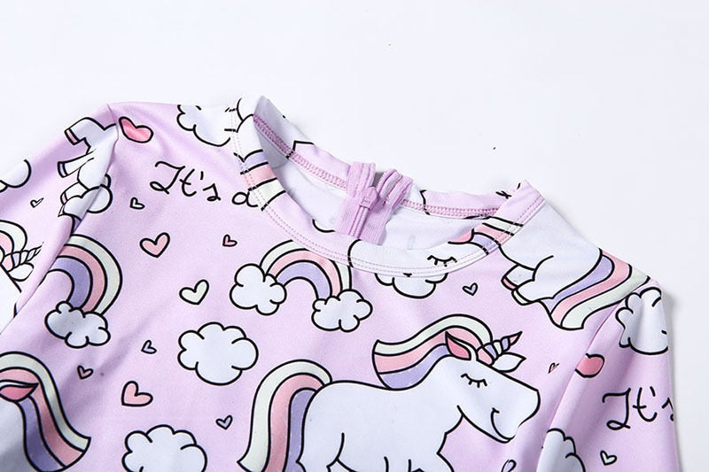 Active Women's Printed Hip Exercise Fitness Jumpsuit Pink Rainbow Pony Print | Vimost Shop.