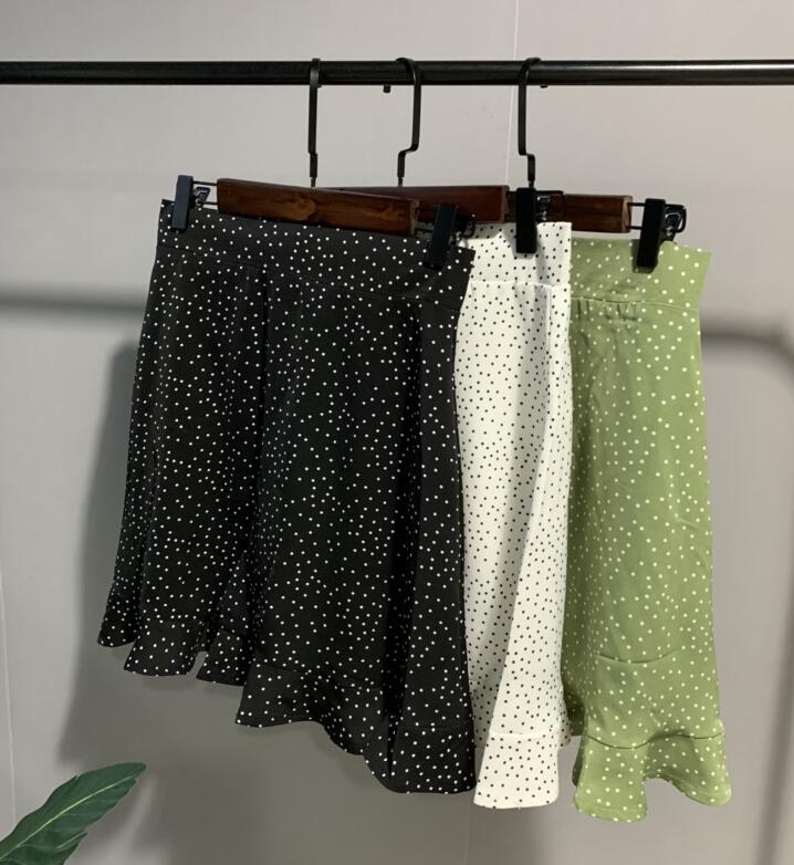 Women Dots Mini Skirt Green White Saia High Waistline Faldas sexy Skirts Summer | Vimost Shop.