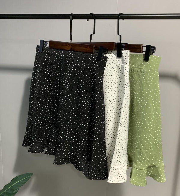 Women Dots Mini Skirt Green White Saia High Waistline Faldas sexy Skirts Summer | Vimost Shop.