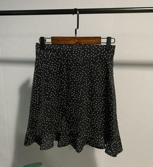 Women Dots Mini Skirt Green White Saia High Waistline Faldas sexy Skirts Summer