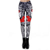 Halloween Sugar Skull Leggings For Women Girl Rose Print Fantastic Workout Party Ankle Pant | Vimost Shop.