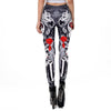Halloween Sugar Skull Leggings For Women Girl Rose Print Fantastic Workout Party Ankle Pant | Vimost Shop.