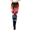 Halloween Sugar Skull Leggings For Women Girl Rose Print Fantastic Workout Party Ankle Pant | Vimost Shop.