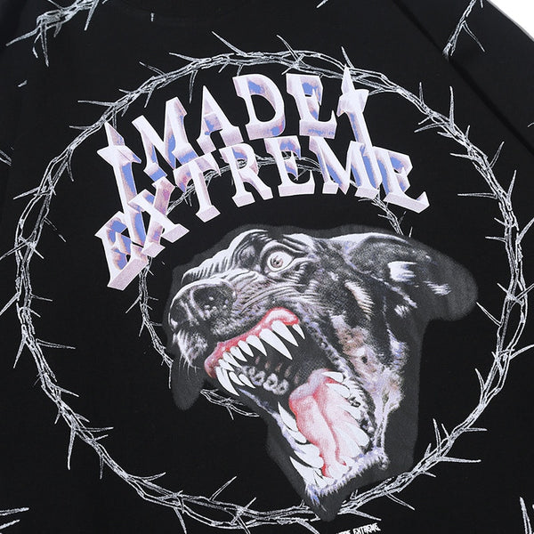 Sweatshirt Men Vicious Dog Printed Hip Hop Street Style Hoodies Streetwear | Vimost Shop.