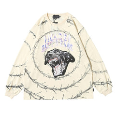 Sweatshirt Men Vicious Dog Printed Hip Hop Street Style Hoodies Streetwear