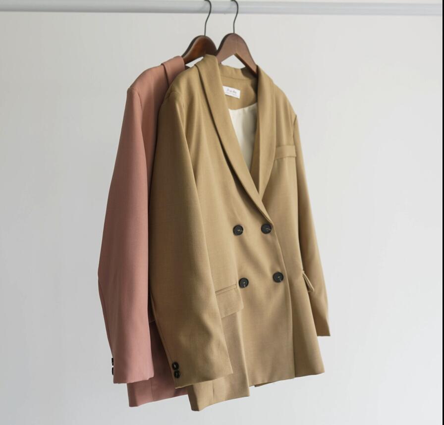 Women Blazer Suits Doule Breasted Pink Blazer High Waist Skirt Office Lady Sets | Vimost Shop.