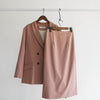 Women Blazer Suits Doule Breasted Pink Blazer High Waist Skirt Office Lady Sets | Vimost Shop.