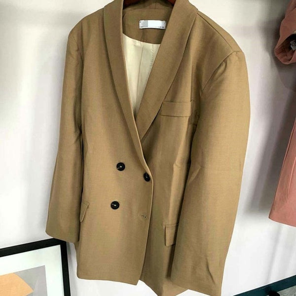Women Blazer Suits Doule Breasted Pink Blazer High Waist Skirt Office Lady Sets | Vimost Shop.