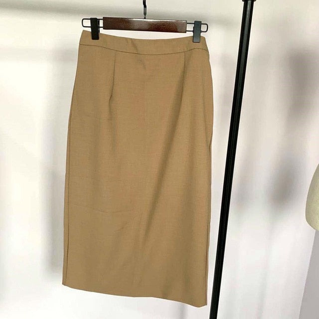 Women Blazer Suits Doule Breasted Pink Blazer High Waist Skirt Office Lady Sets | Vimost Shop.