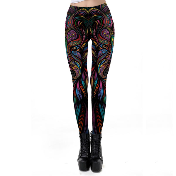Mask Paisley Mandala Skull Leggings for Women Leggins Digital Print Sexy Fantastic Ankle Pant | Vimost Shop.