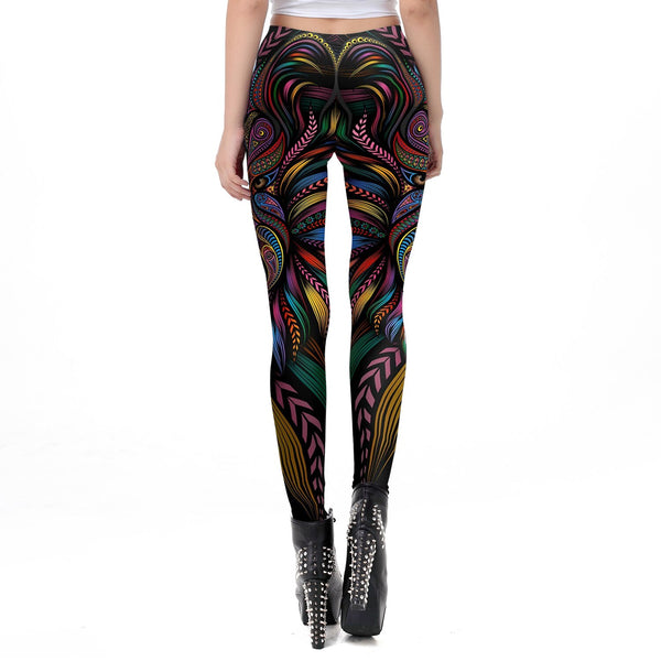 Mask Paisley Mandala Skull Leggings for Women Leggins Digital Print Sexy Fantastic Ankle Pant | Vimost Shop.