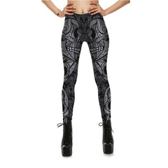 Mask Paisley Mandala Skull Leggings for Women Leggins Digital Print Sexy Fantastic Ankle Pant