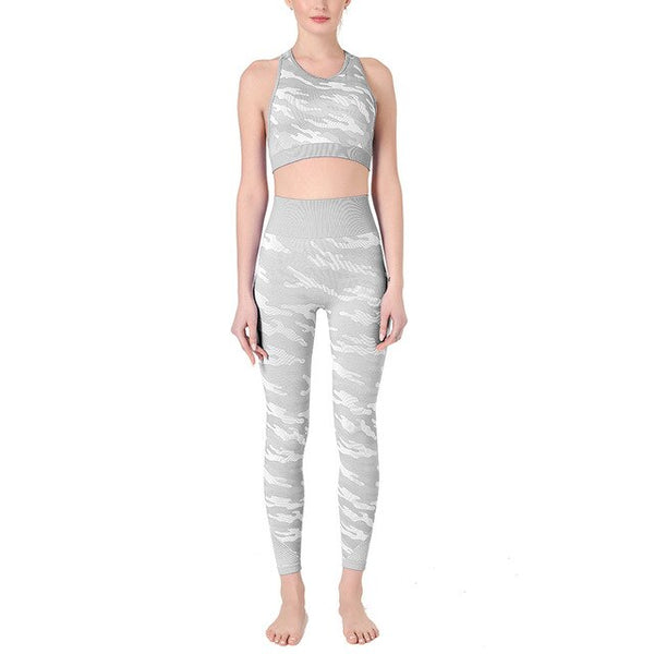 2PCS Camo Yoga Set Sports Wear For Women Gym Fitness Clothing Booty Yoga Leggings + Sport Bra GYM Sport Suit Femme 2020 New | Vimost Shop.