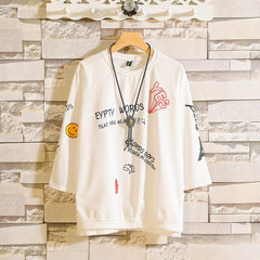 Funny Eiffel Tower Letter Print O-Neck Fitness Tshirt Men Summer Streetwear Fashion T shirt Male White Oversized Hip-hop T-shirt